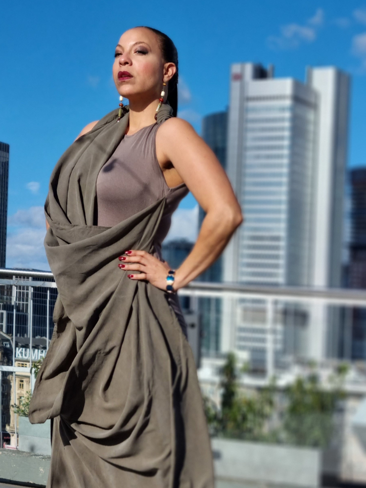 LoveRich Asymmetrical Maxi Dress