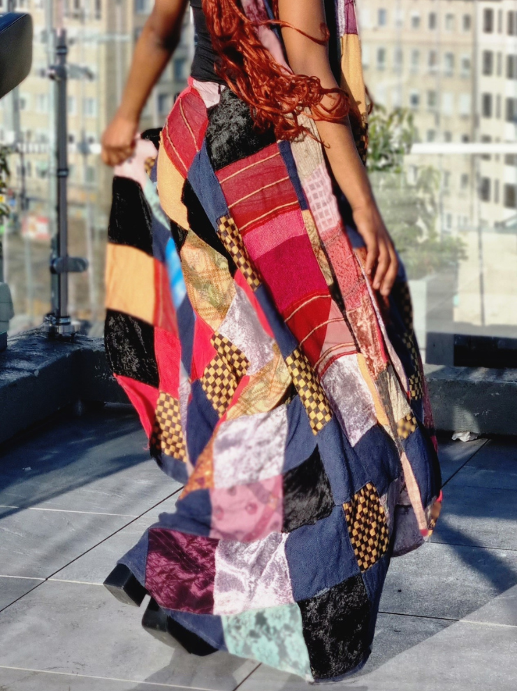 LoveRich High-Split Skirt
